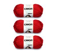 Hilo Caron Simply Soft Party Red Sparkle - Paquete de 3 (85 g/3 oz) - Acr lico - 4 lana mediana (peinada) - 164 yardas - Para tejer a m quina/gan