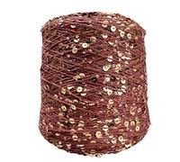 Hilo con lentejuelas brillantes, Hilo de algodón con lentejuelas 3 mm y 6, 50 g, 140 m, multicolor, 1-8 piezas(A-13,4PC)