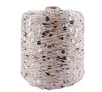 Hilo con lentejuelas brillantes, Hilo de algodón con lentejuelas 3 mm y 6, 50 g, 140 m, multicolor, 1-8 piezas(A-15,8PC)