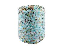 Hilo con lentejuelas brillantes, Hilo de algodón con lentejuelas, 50G, 140M, 3mm, 6mm, paquetes múltiples multicolores(A-1,8PC)