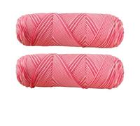 Hilo Crochet 2 uds colorido 5 hilos teñido leche algodón suéter hilo auto tejido bufanda medio grueso hecho a mano(22 light powder)