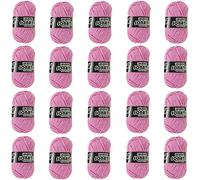 Hilo de Acrilico Ovillo de Lana para Tejer Crochet Ganchillo o Punto Torrijo SONATA 30g, Ovillo de Lana Suave Acrílica para Tejer | 20 Unidades, Color 1570-ROSA