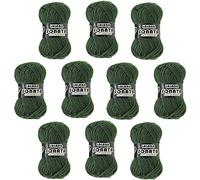 Hilo de Acrilico Ovillo de Lana para Tejer Crochet Ganchillo o Punto Torrijo SONATA 30g, Ovillo de Lana Suave Acrílica para Tejer | 10 Unidades, Color 1563-VERDE