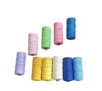 Hilo de algodón, Cordón de macramé Trenzado algodón, Multicolor, 3 mm, for decoración Bodas, hogar, Bricolaje, 110 Yardas(White)