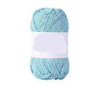 Hilo de algodón hueco plateado de 100 g: ideal for tejer a mano, hacer bolsos, sombreros y manualidades.(Clearblue)
