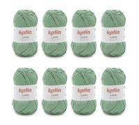 Hilo de Algodón Mercerizado - Capri de KATIA - Pack de 8 Ovillos de 50 Gramos y 125 Metros - Color 82177 Verde helecho