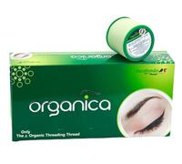Hilo de algodón orgánico para cejas, hilo de enhebrado de cejas, vello facial, parte superior de los labios, para depilación de frente, mentón, hilo para salón, spa, hogar, color verde, 8 carretes x