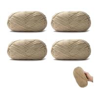 Hilo de algodón para Tejer a Mano 4 ovillos de 50g, Hilo Grueso para Ganchillo, Mezcla algodón-Nylon, Ideal para Principiantes y proyectos DIY en casa