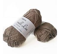 Hilo de algodón y lino, 4 o mediano, peso Aran, gotas de bomull-lino, 1.8 oz 93 yardas por bola