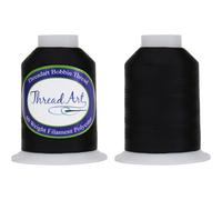 Hilo de bobina Threadart - Negro 60wt - Dos bobinas enormes de 5000 metros - Conos blancos y negros disponibles - Paquete doble de 2 bobinas