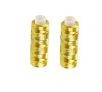 Hilo de bordado plateado y dorado brillante para tejer y coser (2 hilos dorados)