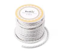 hilo de bordar, Braided Leather Cords 3-6mm Multicolor Cowhide DIY Jewelry Making Handicrafts Supplies(White,4mm 5m)
