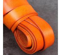 hilo de bordar, Cowhide Leather Rope String, 2m Yellow Coffee Cord Flat Round Multiple Sizes for DIY Bracelet Making(Flat 20x2mm)