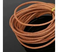 hilo de bordar, Cowhide Leather Rope String, 3mm Round PU Cord 5-Meter Sheaf for Jewelry DIY Bracelet Findings Multicolor(Khaki)