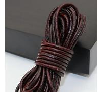 hilo de bordar, Cowhide Leather Rope String, Cord 5 Meters 3mm Round Flat for Jewelry Making DIY Multicolor Multiple Sizes(Retro Brown 3mm)