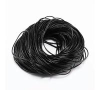 hilo de bordar, Cowhide Leather Rope String, Cow Round Thong Cord Multicolor 1-6mm x 2-5m for DIY Jewelry Making(Black,1.0mm x 2m)
