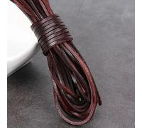 hilo de bordar, Cowhide Leather Rope String, DIY Jewelry Making Cow Round Flat Cords Vintage Brown 2-10mm 0.5m Lot(2x2mm Flat 2m)