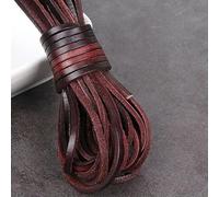 hilo de bordar, Cowhide Leather Rope String, DIY Jewelry Making Cow Round Flat Cords Vintage Brown 2-10mm 0.5m Lot(3x2mm Flat 2m)