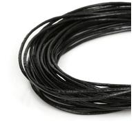 hilo de bordar, Cowhide Leather Rope String, Round Thong Cord 5 Meters Multicolor 1-2mm DIY Jewelry Making Bracelet Findings(Black,1mm)