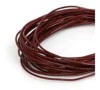 hilo de bordar, Cowhide Leather Rope String, Round Thong Cord 5 Meters Multicolor 1-2mm DIY Jewelry Making Bracelet Findings(Burgundy,1mm)