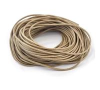 hilo de bordar, Cowhide Leather Rope String, Wax Cords Multicolor 1-3mm 5 Meters for DIY Jewelry Making Bracelet Necklace Craft Accessories(Khaki,3mm 5m)