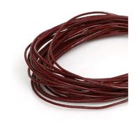 hilo de bordar, Leather Cords 5 Meters Multicolor 1mm-2mm Round Cord for DIY Jewelry Making(Burgundy,2mm)