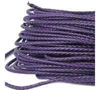 hilo de bordar, Round Leather Cords 2 Meters 3-6mm Multicolor for Jewelry Making DIY(Dark Purple,6mm 2Meters)