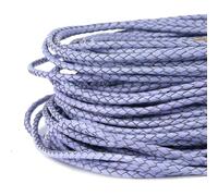 hilo de bordar, Round Leather Cords 2 Meters 3-6mm Multicolor for Jewelry Making DIY(Light Purple,6mm 2Meters)