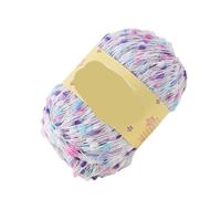 Hilo de bufanda colorido de 100g, hilo de tejer de lunares y pompones con agujas for proyectos de tejer a mano(Color1)