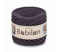 Hilo trapillo tipo fettuccini de 7-9 mm para ganchillo, punto y macramé, cinta de algodón de tela, color gris oscuro (Nightfall)