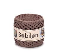 Hilo de camiseta Fettuccini Zpagetti Ball, hilo de camiseta de 3-5 mm para tejer ganchillo, lazos de oreja, hilo T de algodón orgánico, hilo T de macramé, hilo de jersey, color cacao