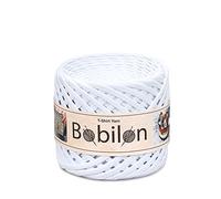 Hilo de camiseta Fettuccini Zpagetti Ball, hilo de camiseta de 3-5 mm para tejer ganchillo, lazos de oreja, hilo T de algodón orgánico, hilo T de macramé, hilo de jersey, color blanco nieve