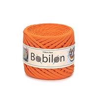 Hilo de camiseta Fettuccini Zpagetti Ball, hilo de camiseta de 3-5 mm para tejer ganchillo, lazos de oreja, hilo T de algodón orgánico, hilo T de macramé, hilo de jersey, color naranja