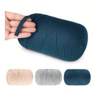 Hilo de camiseta para ganchillo, 200 m, 600 g, macramé, cinta adhesiva para tejer, macramé, tejido, cinta de regalo, cesta de bolsillo, decoración del hogar (azul zafiro)