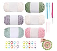Hilo de Camiseta para Ganchillo, 400 g de Hilo para Camiseta, Hilos Grueso de Tela de Ganchillo, Hilos para Croche, Para la Fabricación de Sombreros, Bufandas (Rosa y Verde)