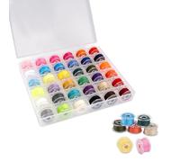 Hilo de Cera y Poliester de 36 Color para Hacer Joyas, Hilo Delgado para Encerado Macrame, Bobinas Para Máquinas de Coser Plásticos, Canillas con Estuche Transparente para Múltiples Máquinas de coser