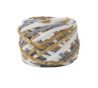 Hilo de chenilla de punto grueso Hilo de felpa terciopelo esponjoso arcoíris 50 m, grueso, suave y, chenilla, for mantas ganchillo tejido for principiantes(45 Khaki Gray White)