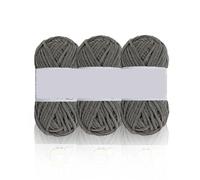 Hilo de chenilla mezclado con poliéster | Hilo de chenilla multicolor de 3 piezas for bufanda, sombrero, suéter, bolso, cojín: tejido DIY(15 Dark Grey)