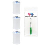 Hilo de coser Coats & Clark Dual Duty XP, hilo de poli ster de uso general, 250 yardas (paquete de 3), blanco invierno, paquete con 1 descosedor