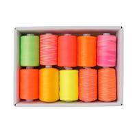 Hilo de coser de poliéster Colorfasts para mezclilla, máquina de encogimiento de lona, suministros de bordado y acolchado, hilo de poliéster colorido para ropa