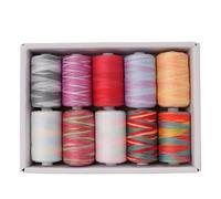 Hilo de coser de poliéster Colorfasts para mezclilla, máquina de encogimiento de lona, suministros de bordado y acolchado, hilo de poliéster colorido para ropa