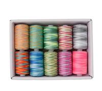 Hilo de coser de poliéster Colorfasts para mezclilla, máquina de encogimiento de lona, suministros de bordado y acolchado, hilo de poliéster colorido para ropa