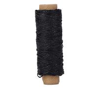 Hilo De Coser Plano Encerado, 150D / 16 50M Zapatos Artesanales De Cuero Repare A Mano La Cuerda De Costura Para La Mano Y La Máquina De Costura Bricolaje Artesanal (Negro)