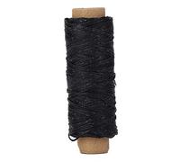 Hilo De Coser Plano Encerado, 150D / 16 50M Zapatos Artesanales De Cuero Repare A Mano La Cuerda De Costura Para La Mano Y La Máquina De Costura Bricolaje Artesanal (Negro)