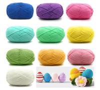 Hilo de Crochet, 10 Piezas Lanas para Tejer a Mano, 50g Hilo de Algodón para Ganchillo y Manualidades, con Algodón de Leche, 10 Colores