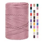 Hilo de cuerda de 3 mm x 225 m, para ganchillo, bolsas de macramé, hilo de algodón de poliéster, hilo de panadería, cuerda de algodón, hilo de algodón trenzado, cestas de hilo textil (27,1 unidades)