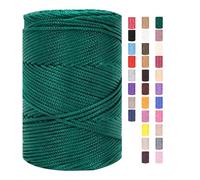 Hilo de cuerda de 3 mm x 225 m, para ganchillo, bolsas de macramé, hilo de algodón de poliéster, hilo de panadería, cuerda de algodón, hilo de algodón trenzado, cestas de hilo textil (29,1 unidades)