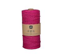 Hilo de cuerda de algodón de colores de 3 mm - 100 m for tejer, envolver y accesorios decorativos for tapices de bricolaje(Rose Red)