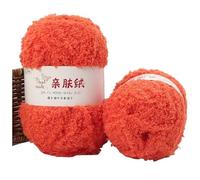 Hilo de felpa agradable for la piel, hilo de toalla, hilo de lana de coral, hilo de felpa largo, hilo de toalla, ovillo de hilo de felpa de coral bordado con aguja perforadora (2 volúmenes, 330 m)(20O