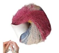 Hilo de ganchillo degradado, hilo de mezcla de lana acrílica, hilo de pelo largo para principiantes con fibra suave, juego de hilos multicolor para proyectos creativos, hilos versátiles para bordado